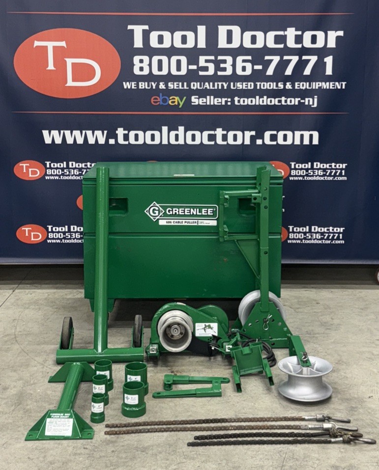 NEW STYLE Greenlee 686 640 4000 LBS Tugger Cable Puller Set *GREAT SHAPE* #1