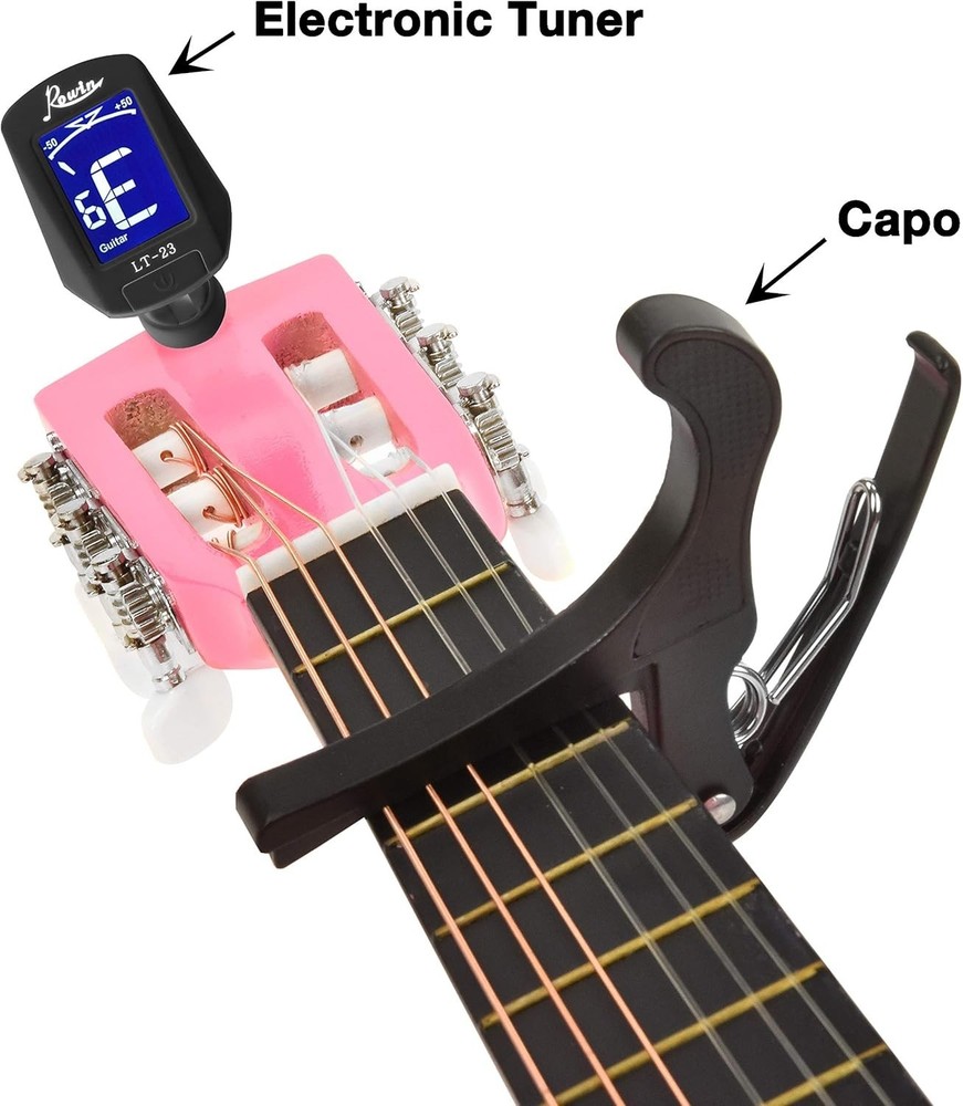 Beginner-Friendly 30" Classical Guitar in Pink with Case & Essential Accessories