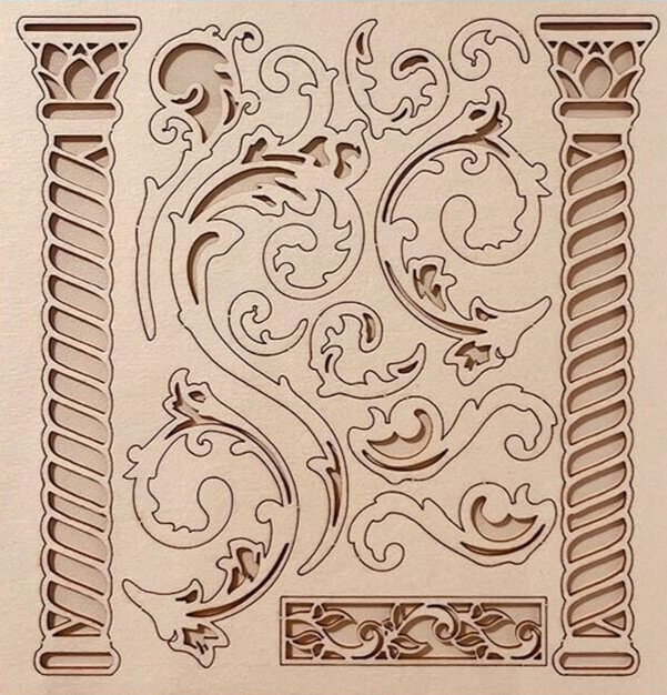 Stamperia DECORATIVE CHIPS - ACCENTS 5.5"x5.5" MAGIC FOREST - COLUMNS