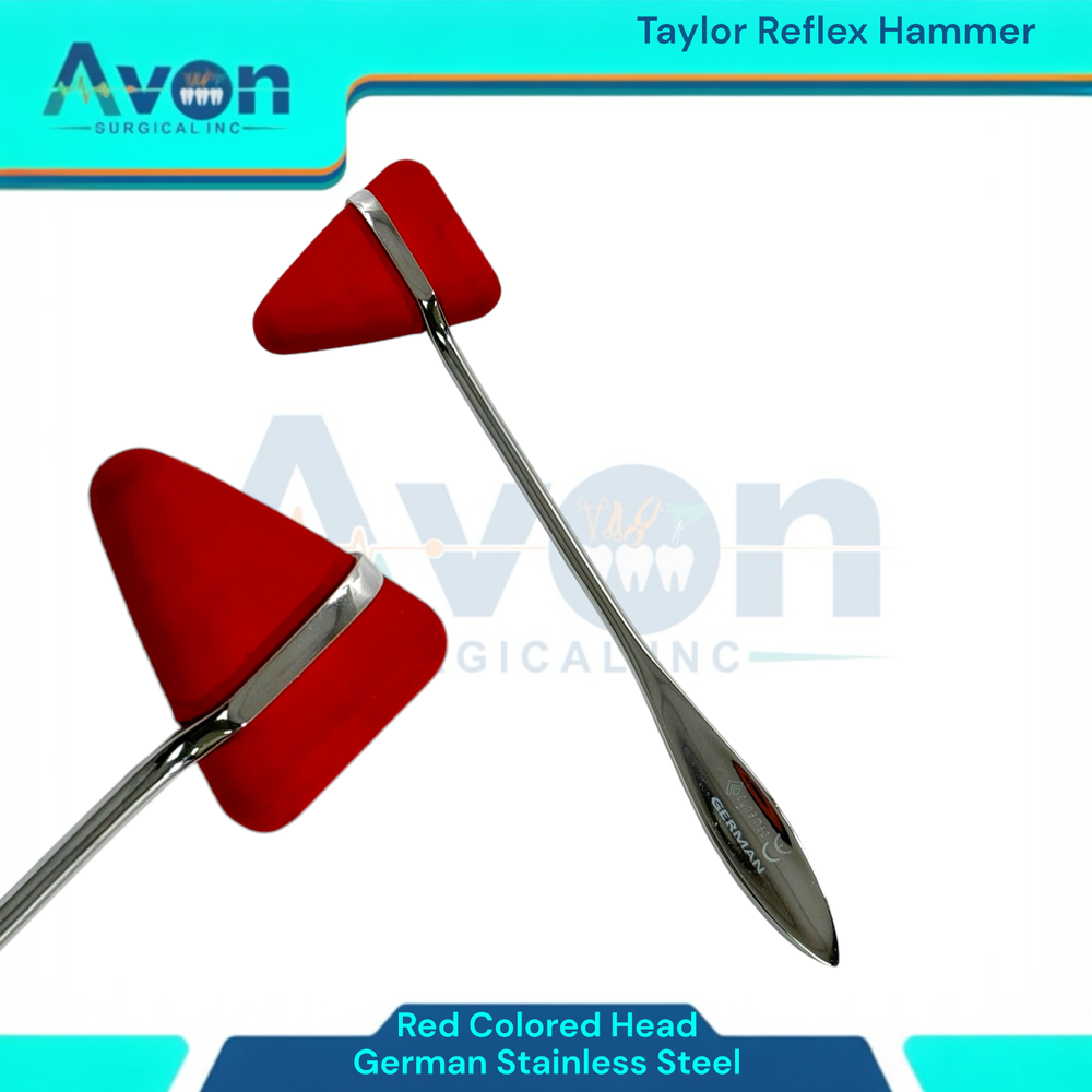 1pc Reflex Testing Taylor Percussion Hammer, Red, Stainless Steel Handle