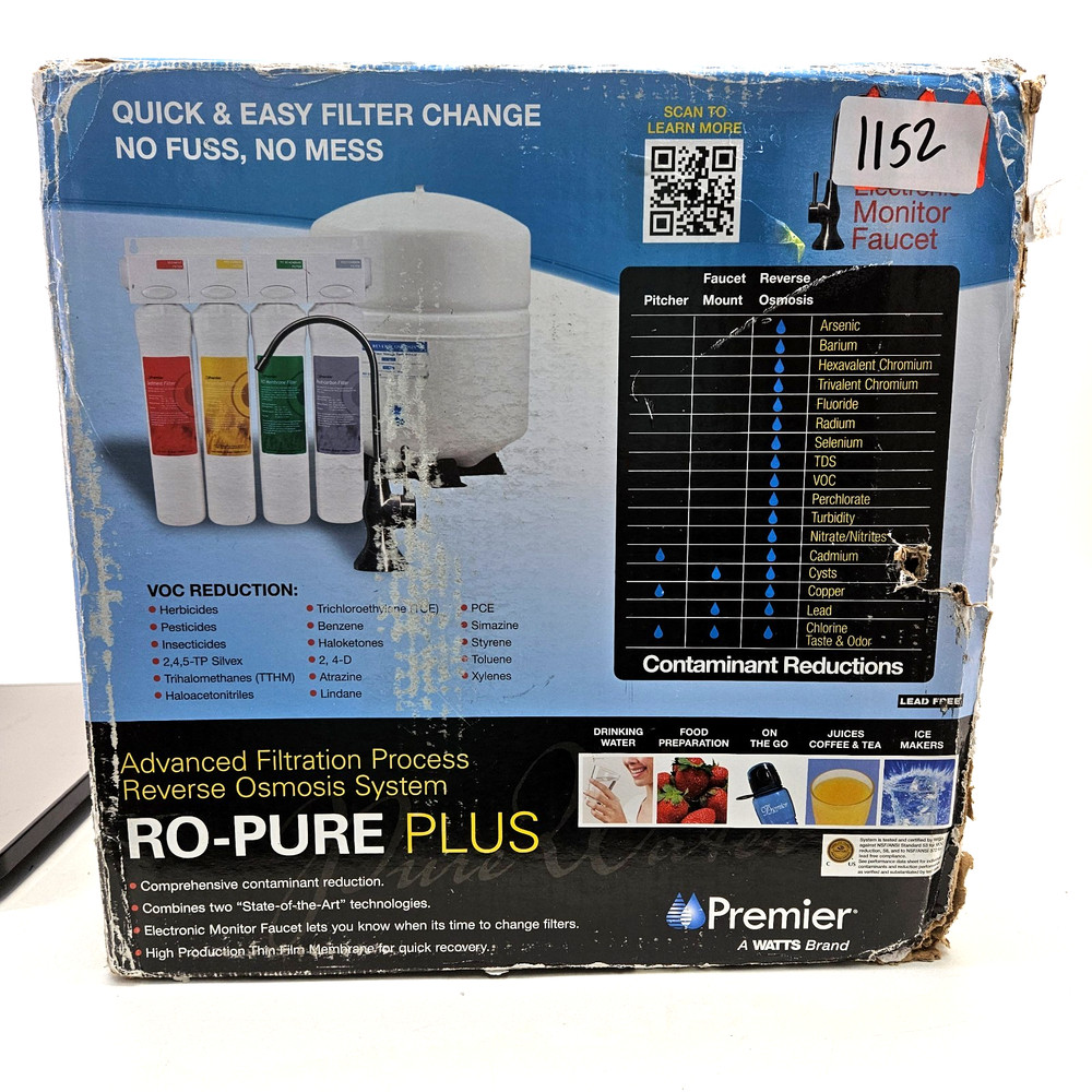 Watts Premier Reverse Osmosis Pure Plus 4 Stage Water Filtration System WP531417