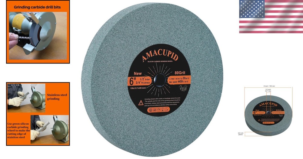 80 Grit Silicon Carbide Bench Grinding Wheel - Durable & Medium Grit Performance