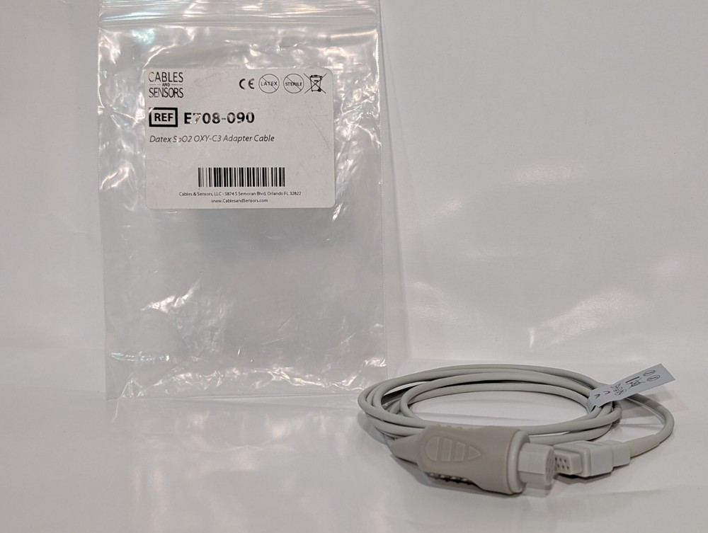 Datex Ohmeda E708-090 SpO2 OXY-C3 Adapter Cable