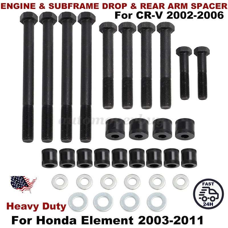 For 03-11 Element Engine & Subframe Drop Kit with Trailing Arm Spacer 02-06 CRV