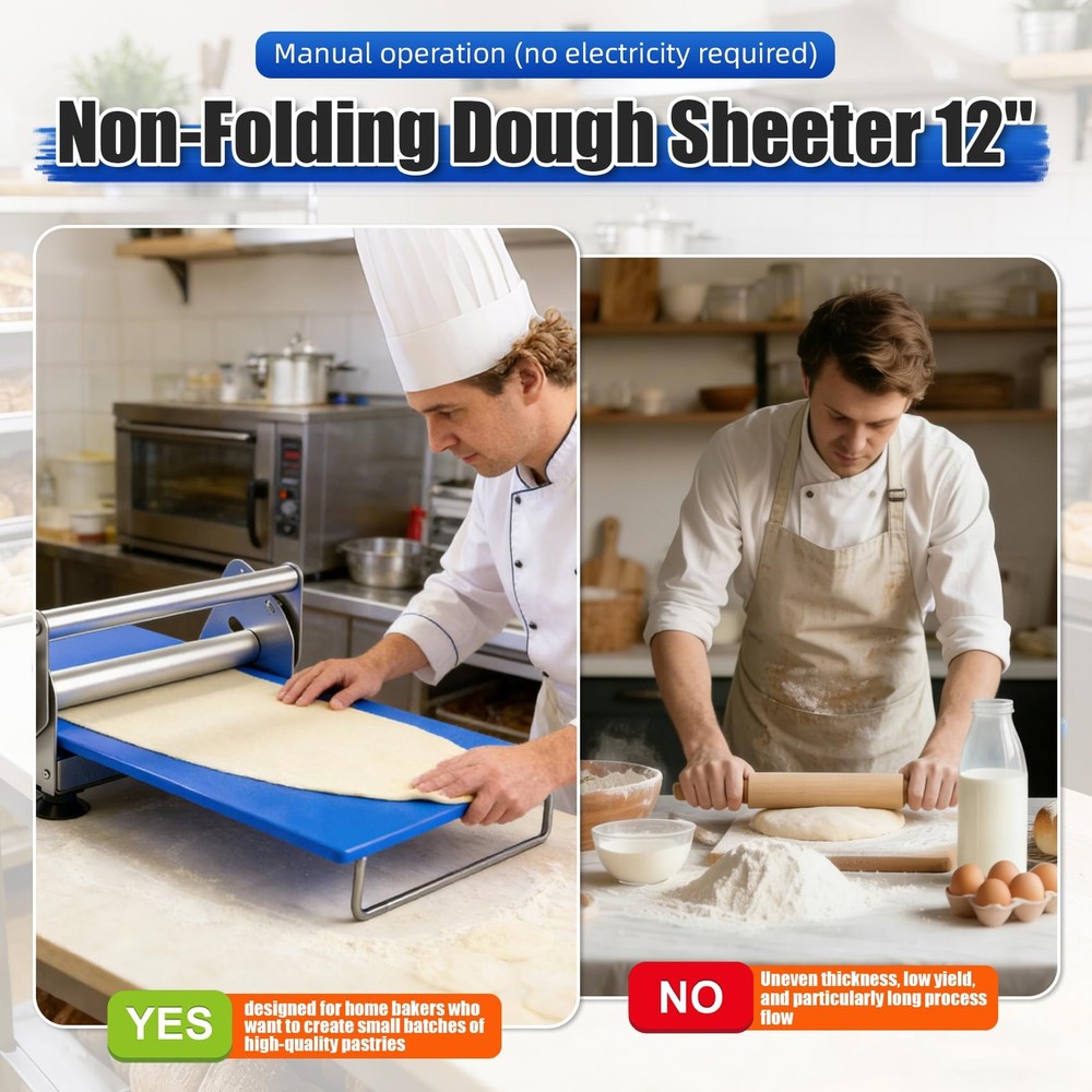 Folding Dough Rolling Machine，Manual Dough Sheeter ，Compact Dough Sheeter Mac...