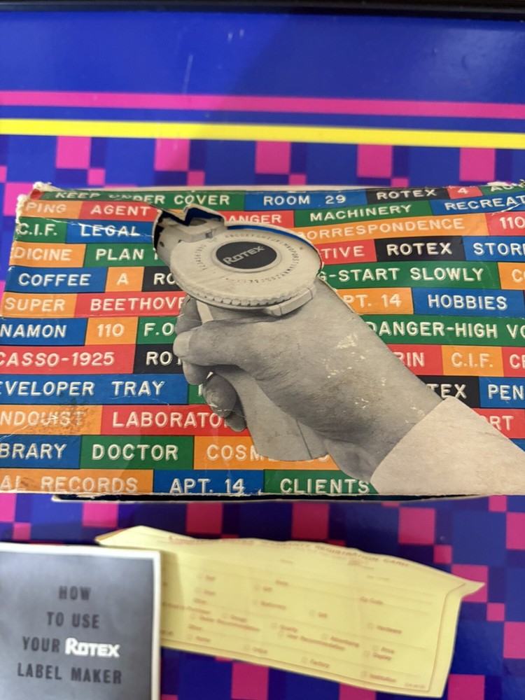 Vintage Rotex Label Maker With Box