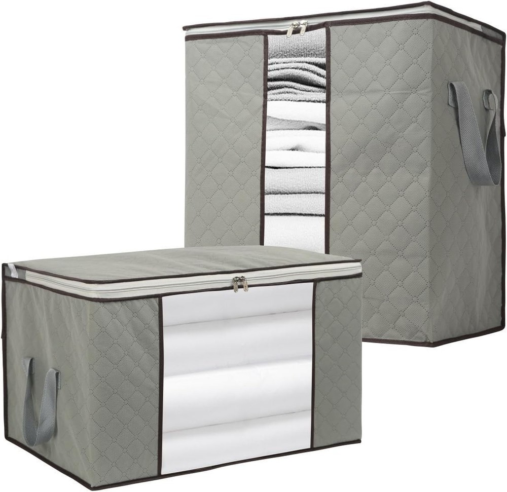 Szxc 2 Pack Foldable Large Storage Extra (Horizontal + Erect), Grey
