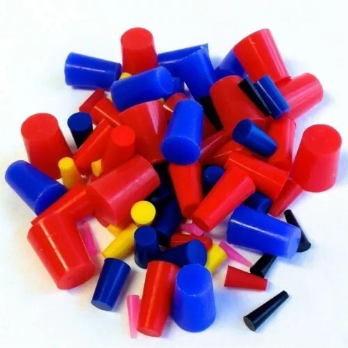 100pcs Silicone Rubber Plug Assortment Set Plugs Conical Powder Coating