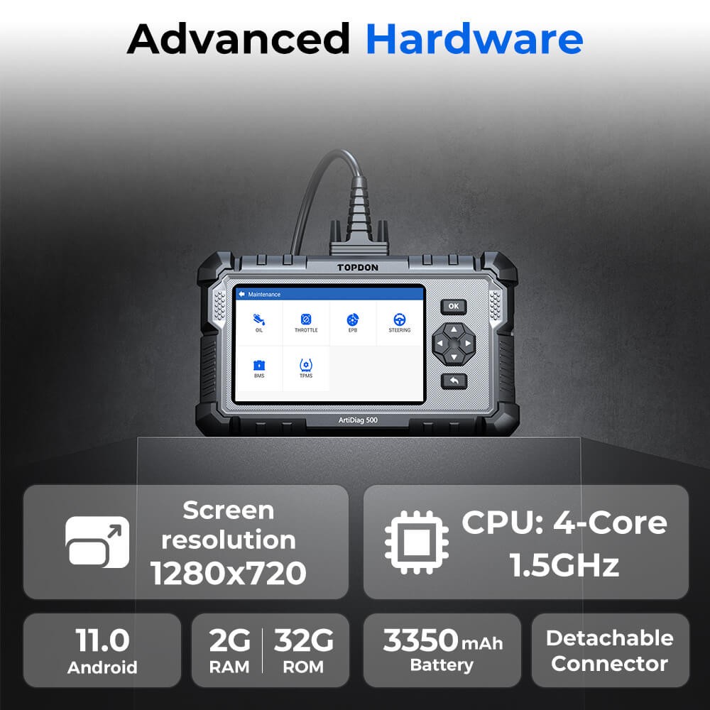 2025 TOPDON AD500 OBD2 Scanner Auto Diagnostic Tool Engine ABS SRS Code Reader