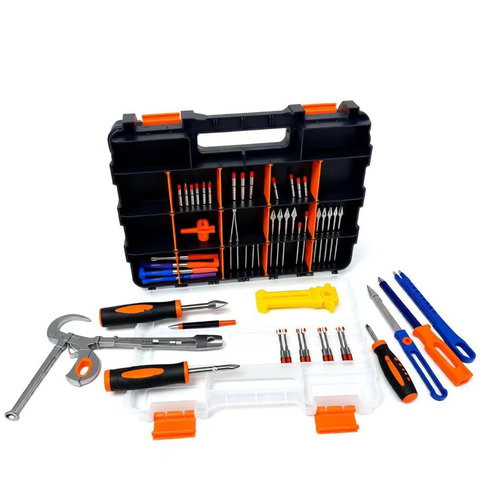 Double Side Tools Organizer, Plastic Tool Box, 34-Compartment, Double Side St...