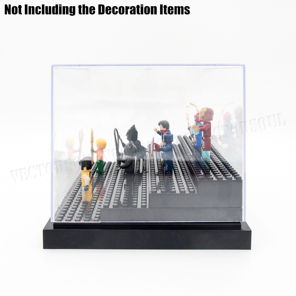 US Minifigure Acrylic Clear Display Case Box 4 Step Plastic Dustproof Stackable