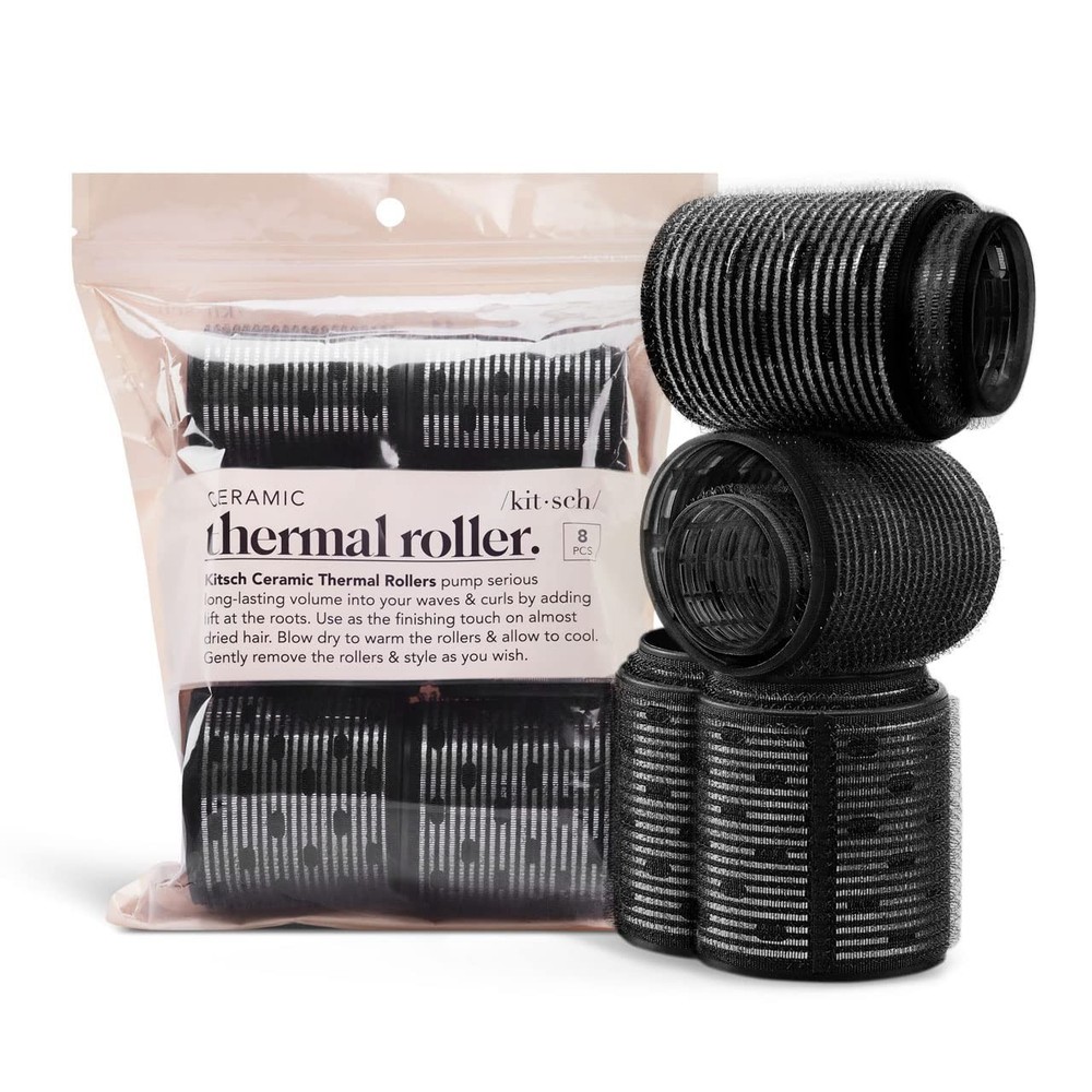 Kitsch Ceramic Thermal Hair Rollers Curls/Waves (8 Multi Pack Various Sizes)