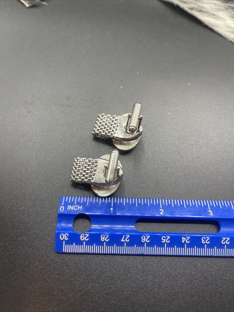 Vintage Cufflinks Wrap Around Silvertone #Q52