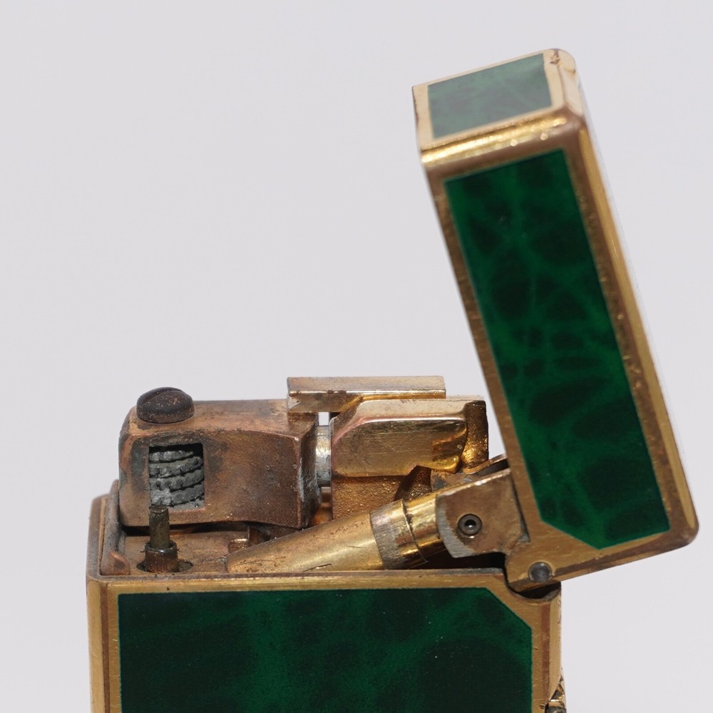 Dunhill Rollagas Lighter_Green Shell-Ultrasonically cleaned_Working