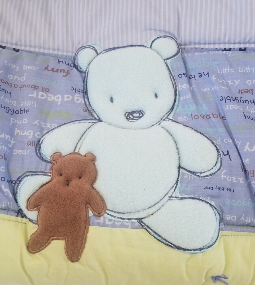 3 pc Carter's Classics Bear Baby Nursery Crib Bedding Set NIP