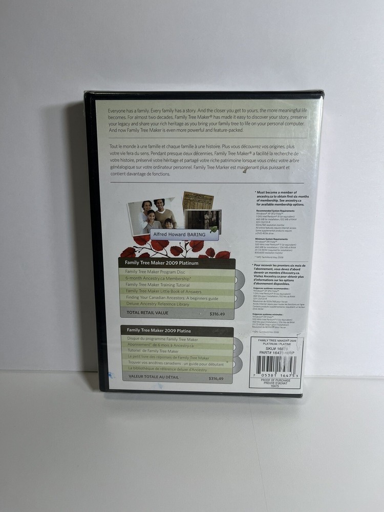 Family Tree Maker 2009 Platinum Computer Software for PC Windows by Ancestry.ca