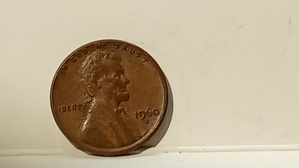 1960 D Lincoln Cent Large Date Lamination Nice Coin