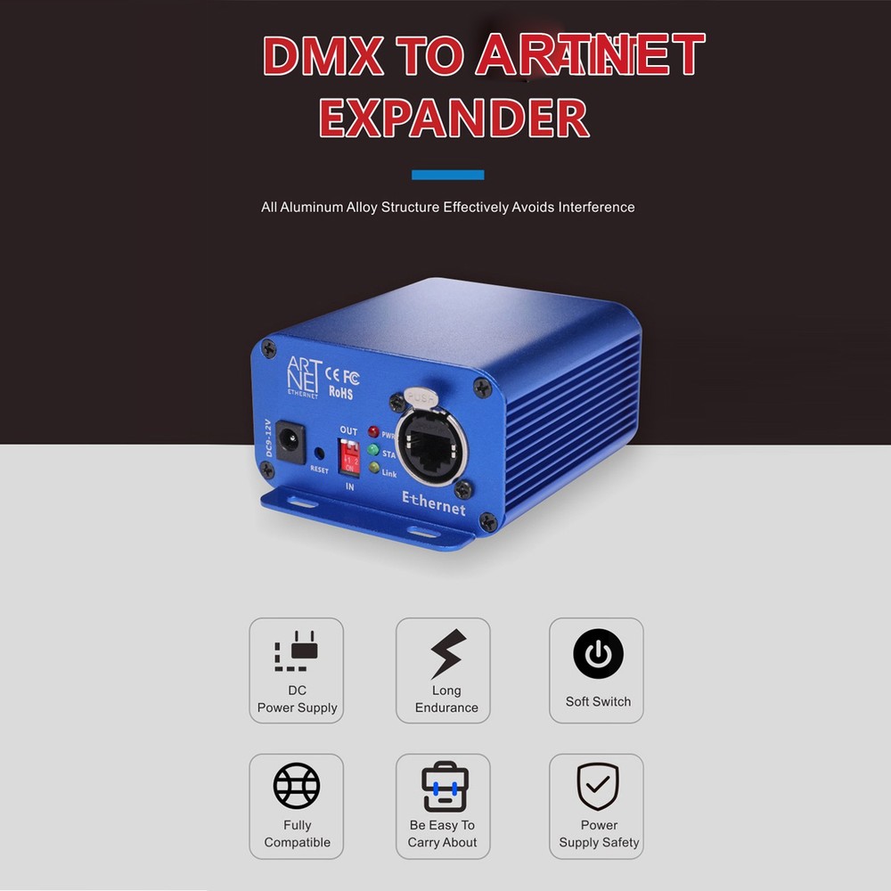 ArtNet To DMX Controller Bi-directional ArtNet DMX Ethernet Lighting Controller