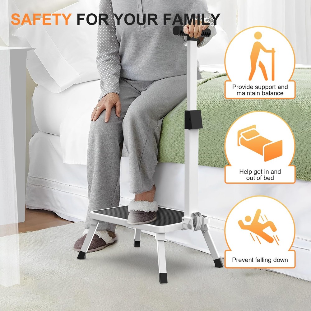 Step Stools for Adults, Foldable Step Stool with Handle for Elderly Seniors S...
