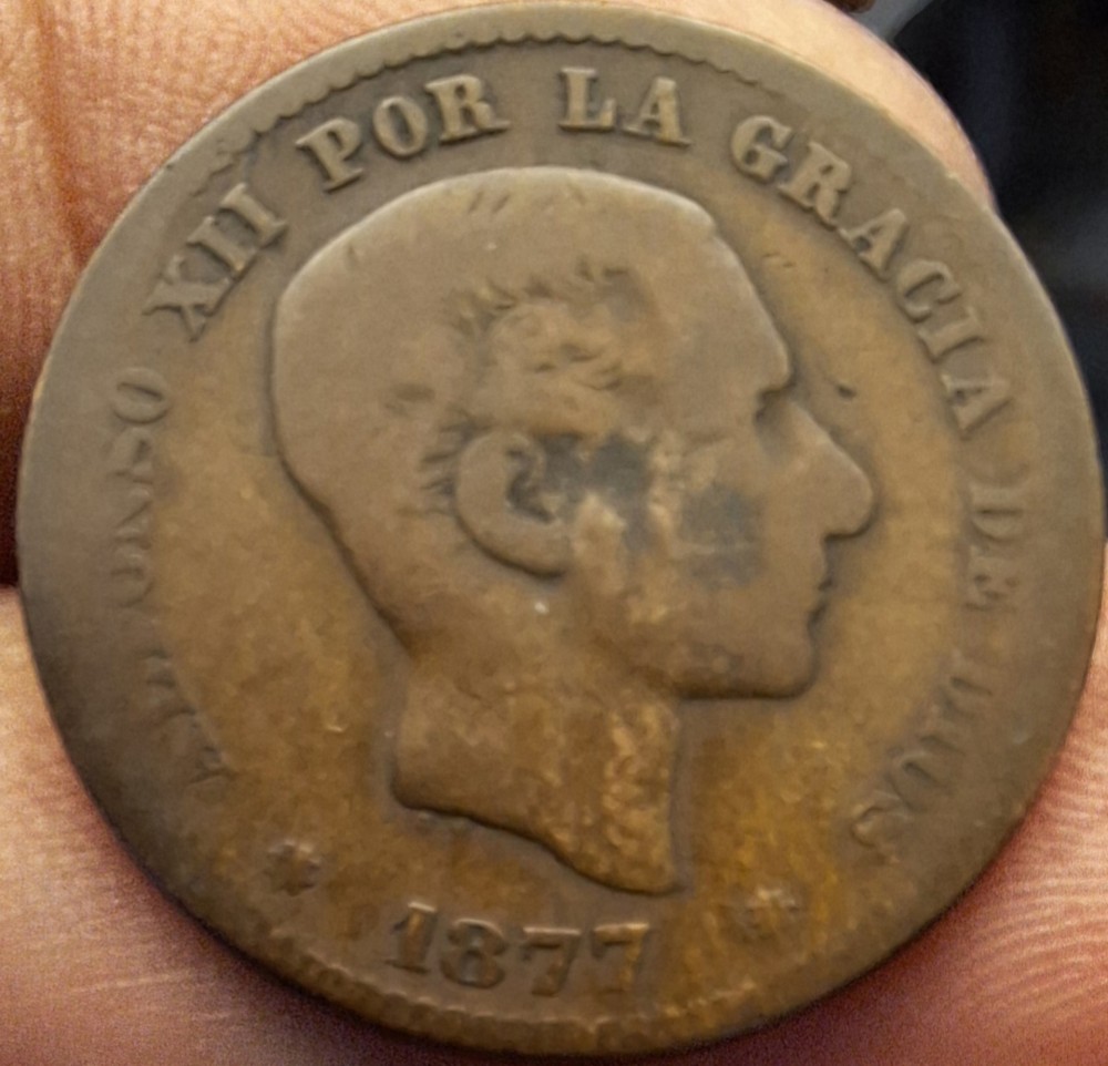 Spain 5 Centimos 1877 AG