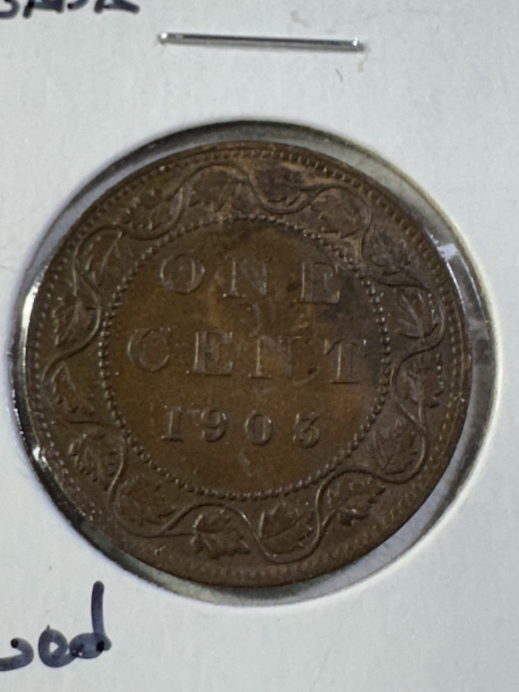 1903 Canada Large Cent Bronze Coin Cleaned