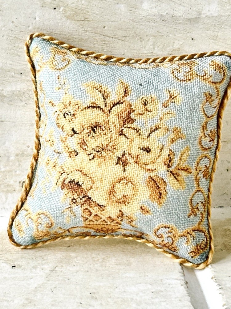 Miniature 1:12 Scale Handcrafted Pillow / Victorian Replica Needlepoint