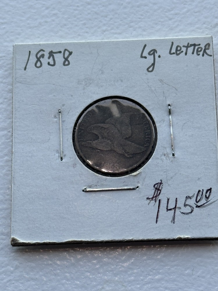 1858 VF FLYING Eagle Cent, LL Large Letters,