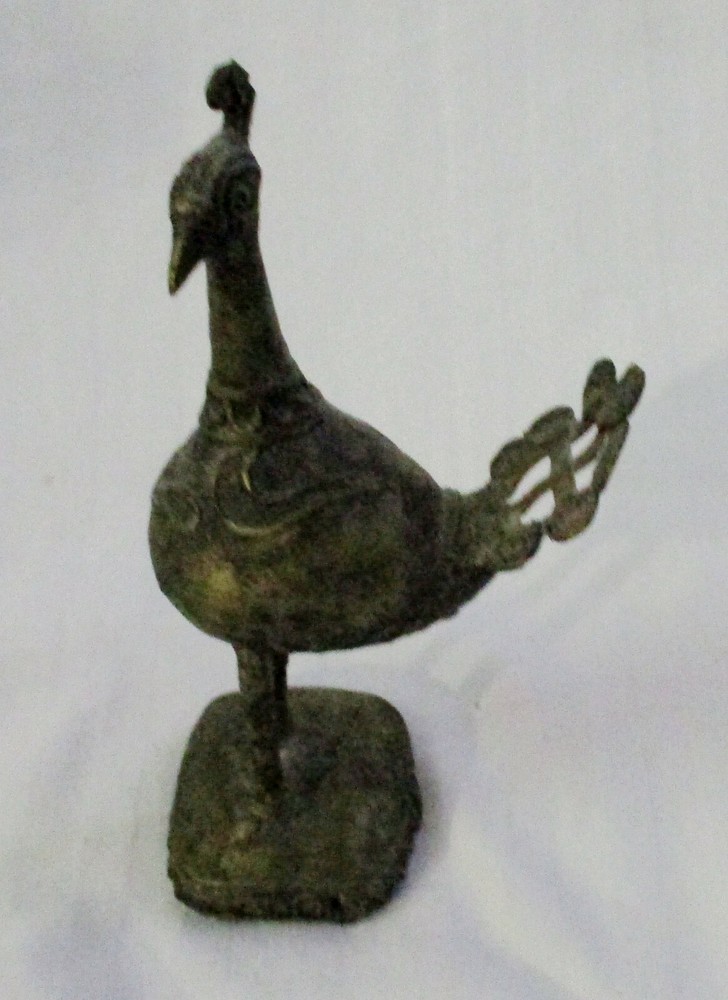 VTG Antique India Brass 5" Solid Brass Peacock - 4.1 oz/116 gm