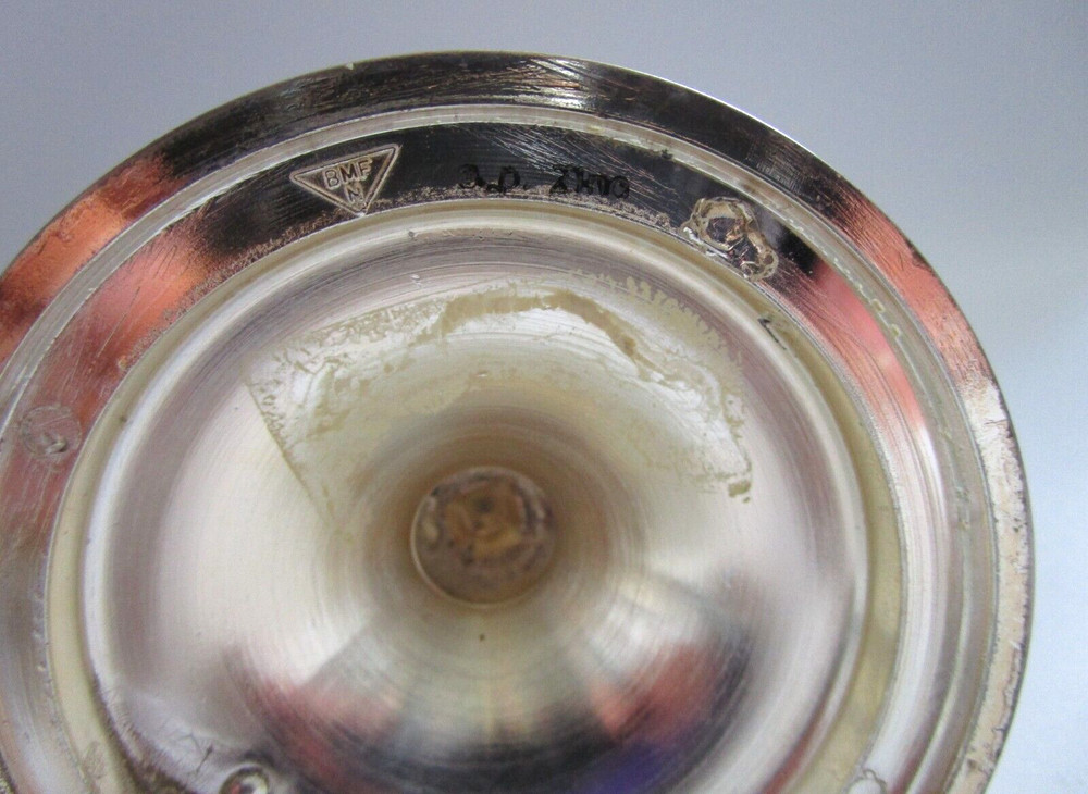 Vintage BMFN West Germany Silver Plated Ornate Candle Holder & Handle - Signed