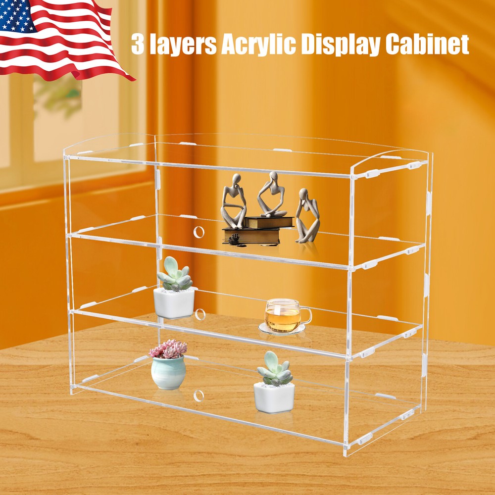 Display Cabinet Case 3 layers Acrylic Donut Cookie Retail Display Counter Cases