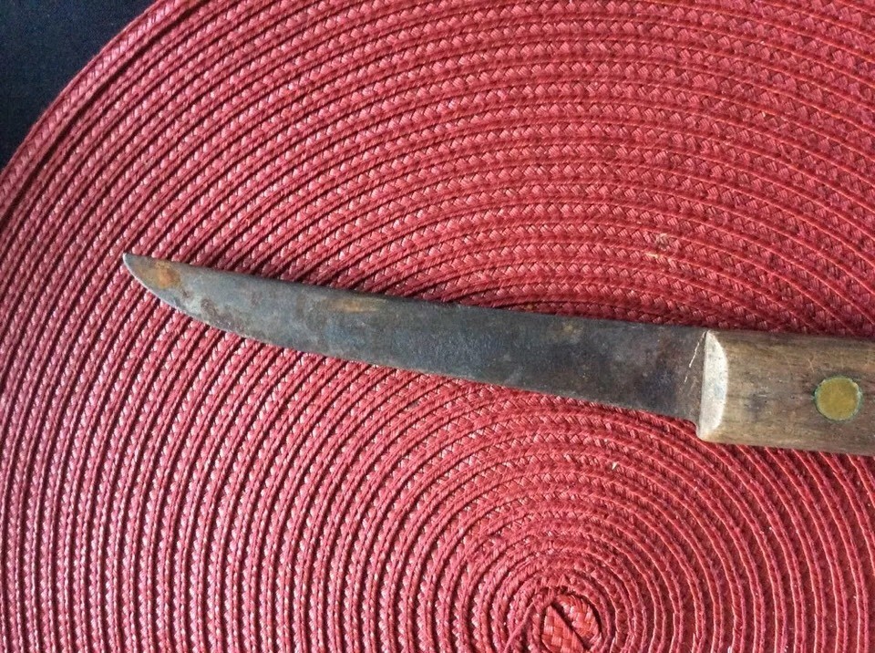 Vintage Curving Knife with Wooden Handle
