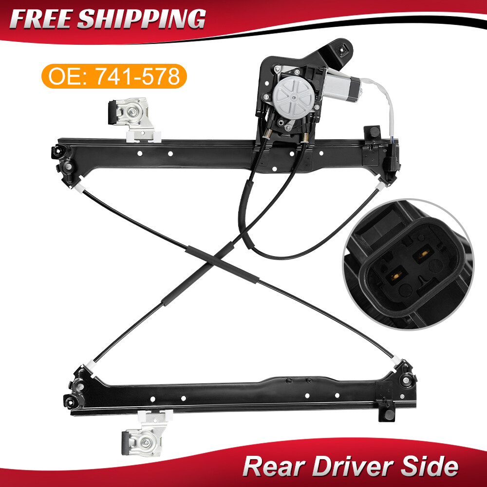 Rear Left Power Window Regulator w/ Motor For Chevy Silverado GMC Sierra 1500