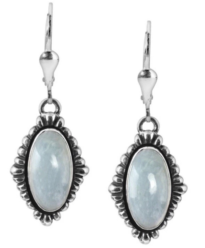 Carolyn PollackSterling Silver Milky Aquamarine Gemstone Dangle Earrings