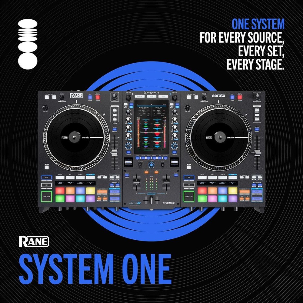 Rane SYSTEM ONE All-in-One Motorized Platters Stems Standalone DJ System Blac...