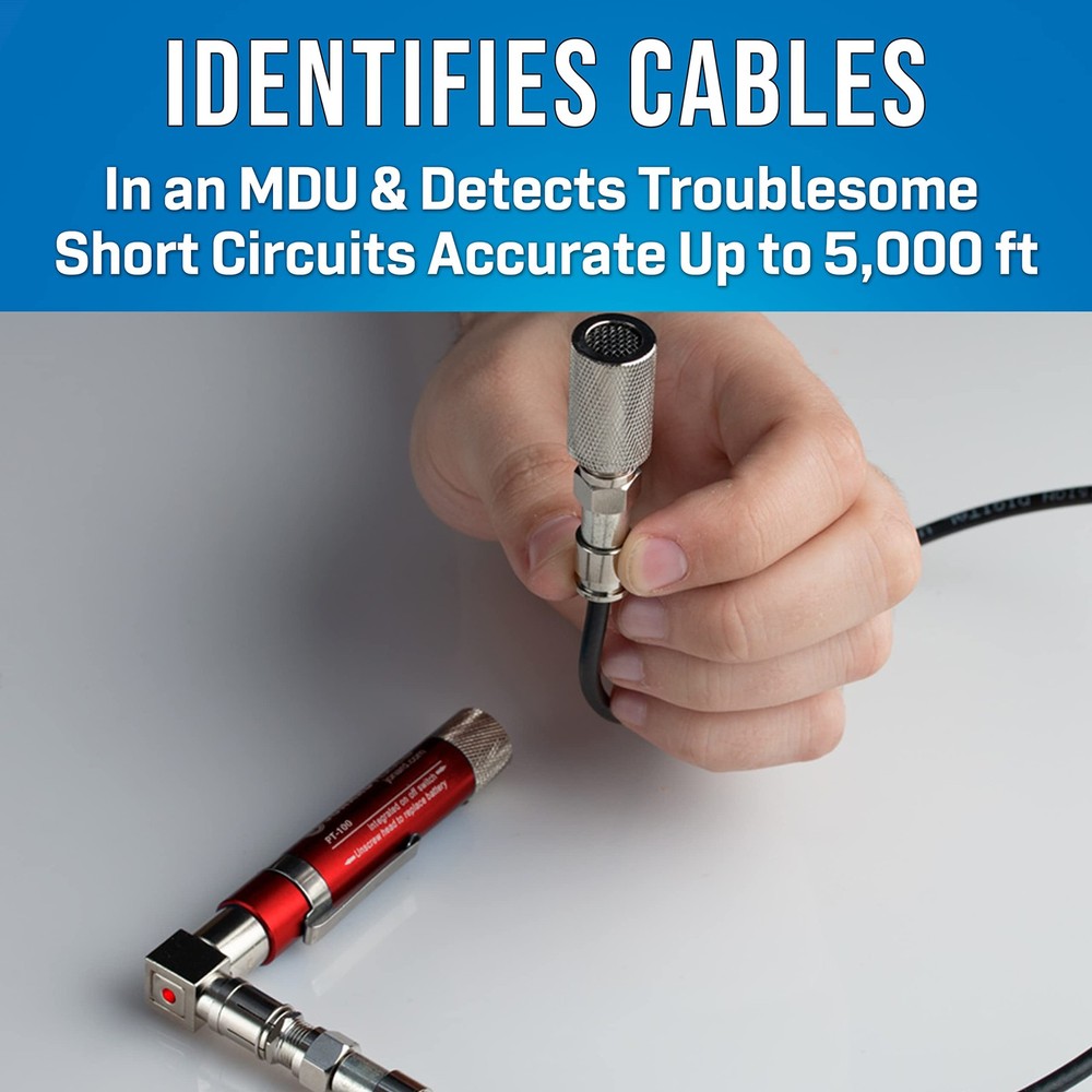 Jonard Tools PT-100 Coax Cable Wire Tracer Pocket Continuity Compact, Red