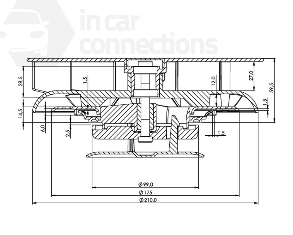 Small low profile rotary van roof vent ventilator van bus caravan plastic White