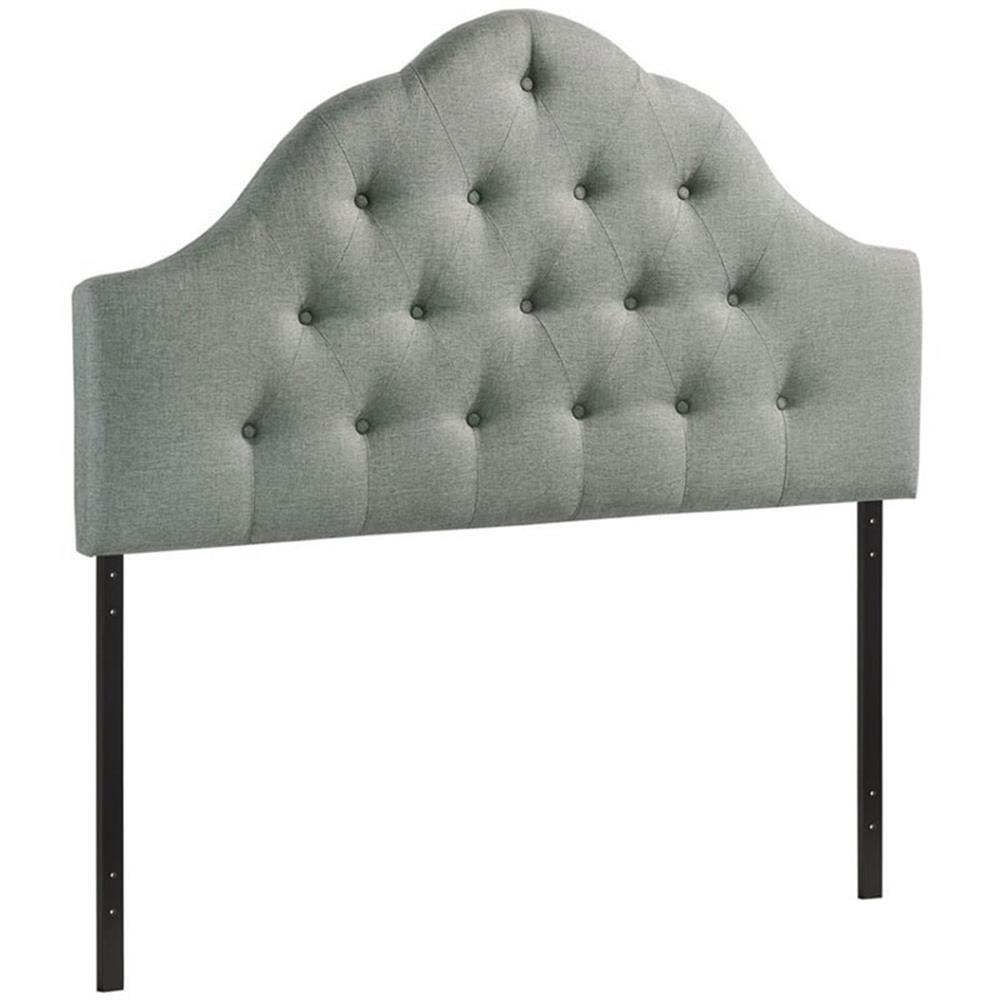 Hawthorne Collection King Tufted Panel Headboard in Gray