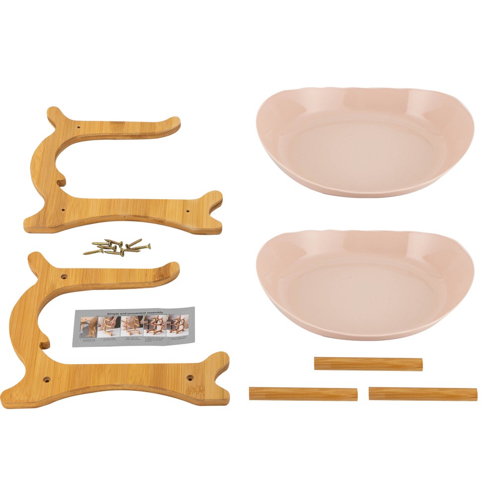 2 Tier Fruit Bowl, Fruit Basket Stand, Fruit Serving Tray Beige