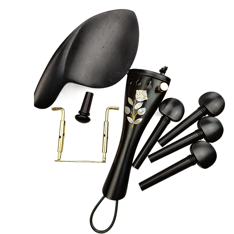 Ebony Violin Parts Kits with hardware.Insert Shells Violin Tailpiece.