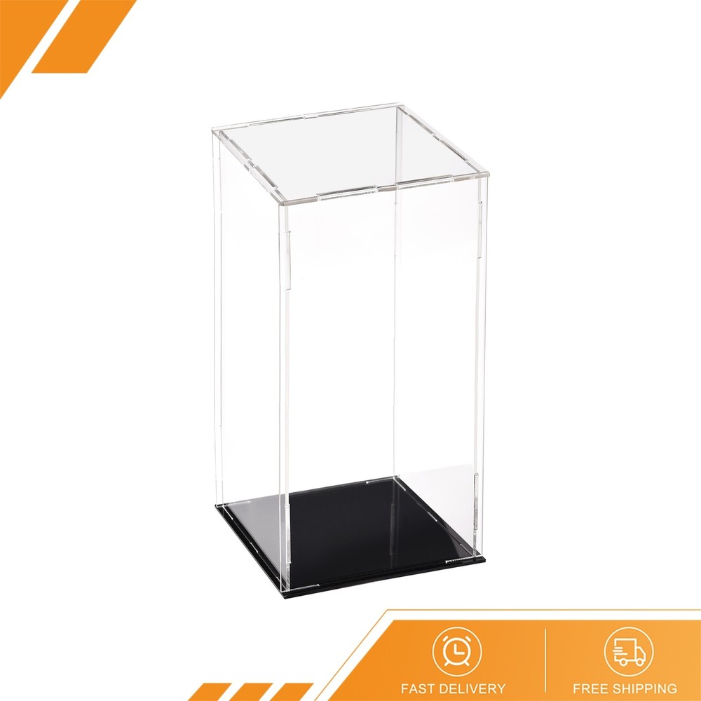 Acrylic Clear Display Case Box Protection Showcase Cube Show Box 10x10x25cm