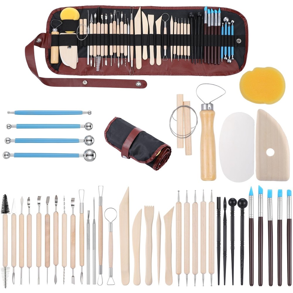 Clay Tools 43PCS Pottery Tools Clay Sculpting Tools Polymer Clay Tools Kit Ce...
