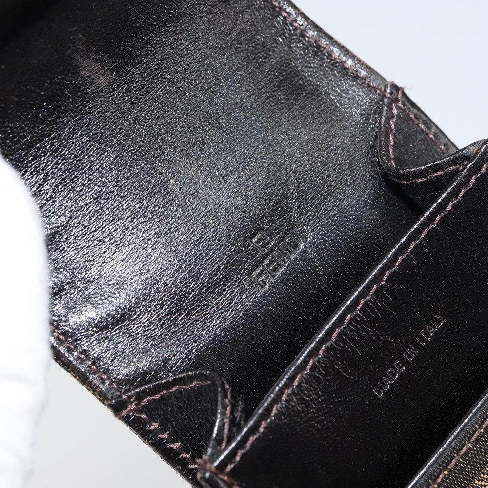 FENDI Zucca Canvas Cigarette Case Black Brown Auth yk20111V