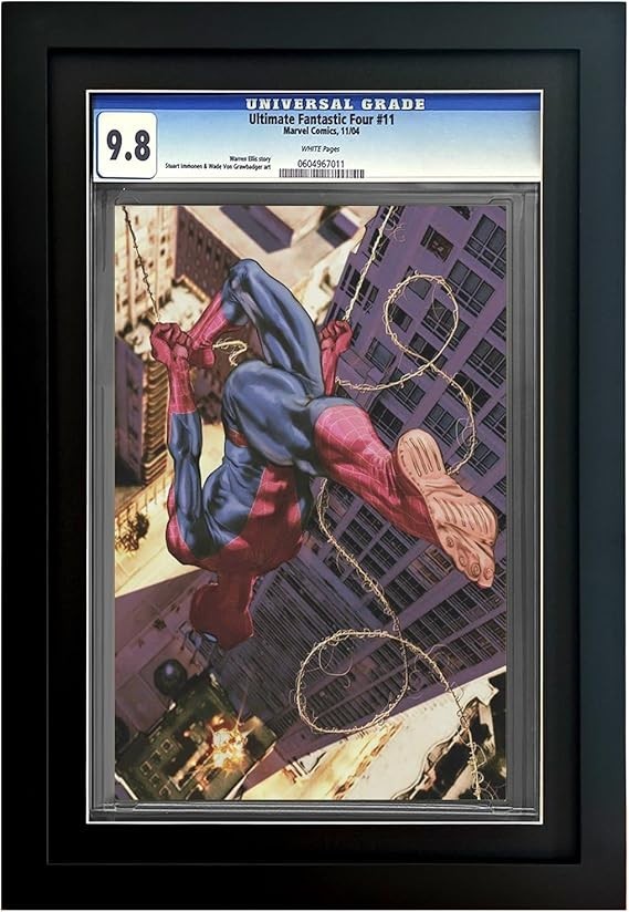 TRLRY New Single Graded Comic Book Frame Solid Wood Black Mat for CGC Comics