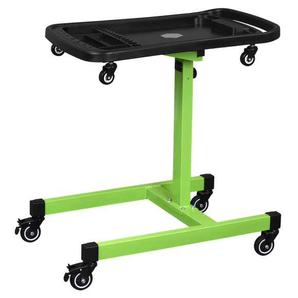 Adjustable Height Mobile Workstation Removeable Top Tray Dual Use Tool Creeper