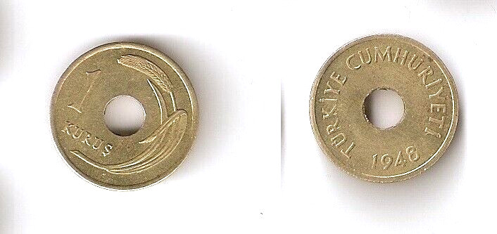 Turkey 1 KURUS 1948 UNC!!!