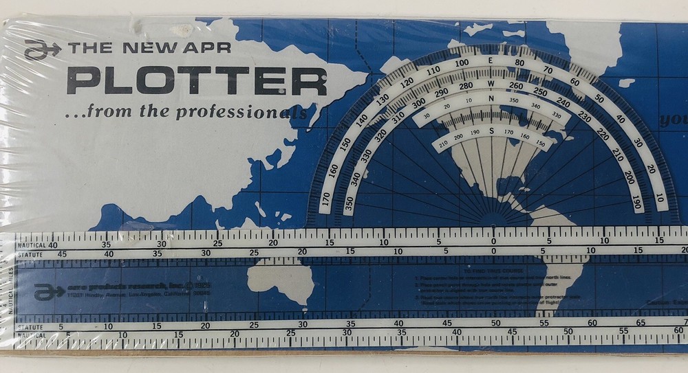 APR Navigation Plotter NP-13 Aeronautical Measure Course Lines WAC New Flying