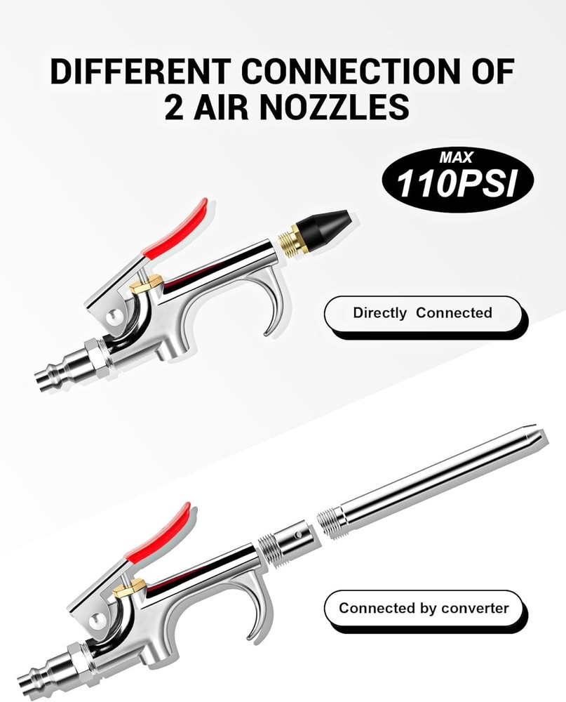 Durable 20-Piece Air Compressor Accessories with Quick Connect System - 50 PSI