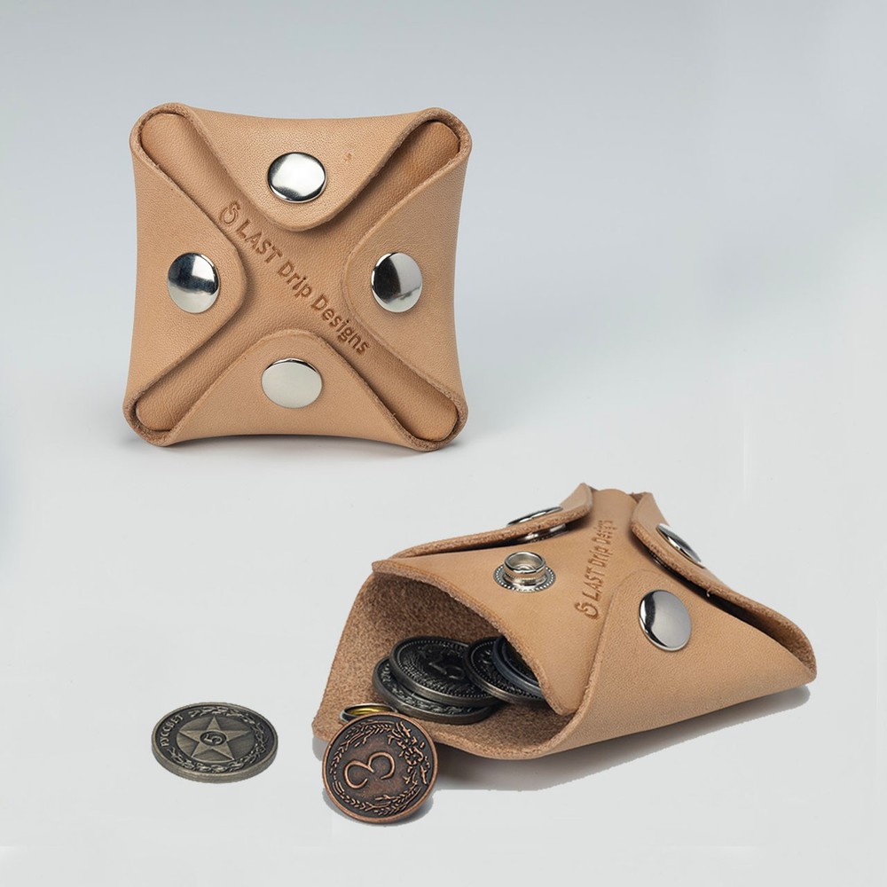 Genuine Cowhide Nume Leather Square Coin Case