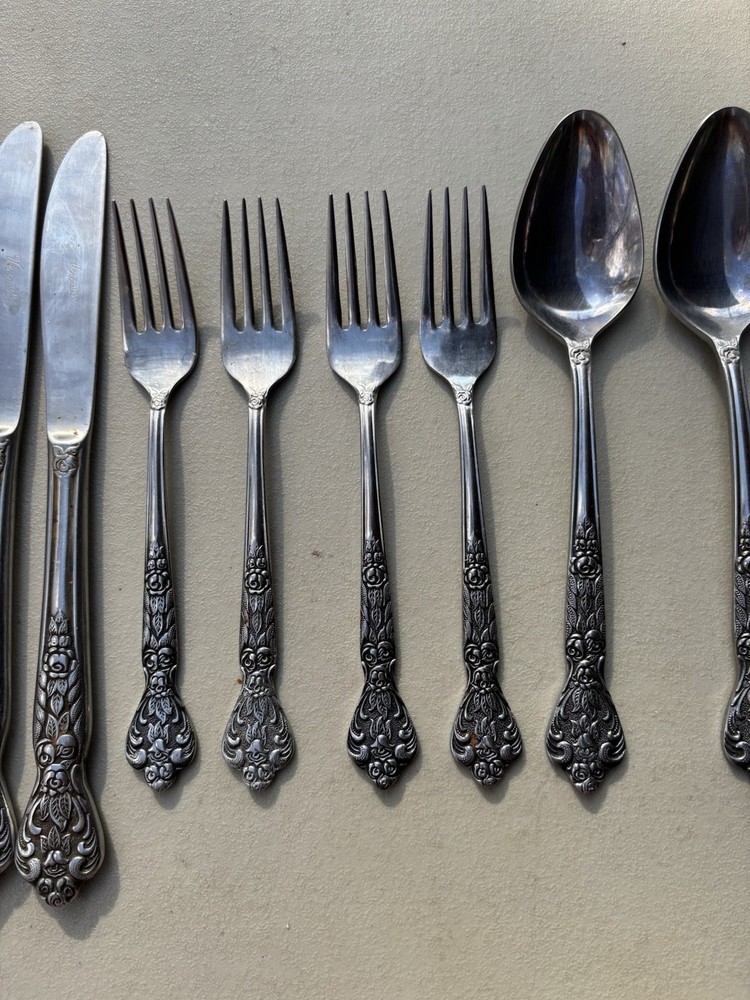 Versailles Stainless MSI Japan Flatware Silverware Ornate Flower Pattern 20 Even