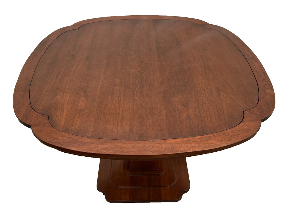 Vintage Stickley Pedestal Table Solid Cherry Clover pattern Kitchen Game Room